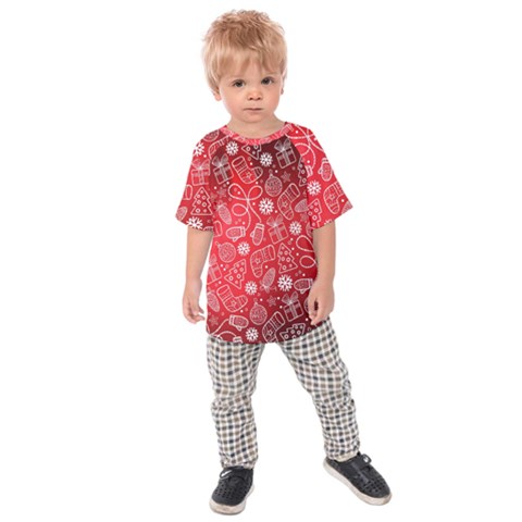 Christmas Pattern Red Kids  Raglan T-shirt by Grandong