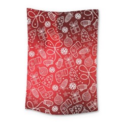 Christmas Pattern Red Small Tapestry by Grandong