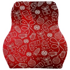 Christmas Pattern Red Car Seat Velour Cushion  by Grandong