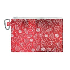 Christmas Pattern Red Canvas Cosmetic Bag (large) by Grandong