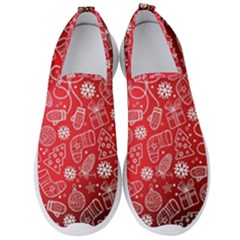 Christmas Pattern Red Men s Slip On Sneakers