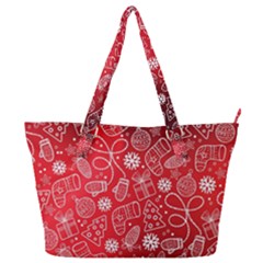 Christmas Pattern Red Full Print Shoulder Bag by Grandong