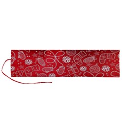 Christmas Pattern Red Roll Up Canvas Pencil Holder (l) by Grandong