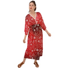 Christmas Pattern Red Grecian Style  Maxi Dress by Grandong