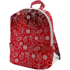 Christmas Pattern Red Zip Up Backpack by Grandong