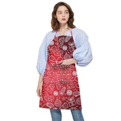 Christmas Pattern Red Pocket Apron by Grandong