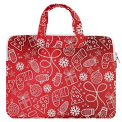 Christmas Pattern Red Macbook Pro 13  Double Pocket Laptop Bag by Grandong