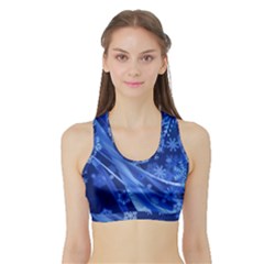 Christmas-card-greeting-card-star Sports Bra With Border by Grandong