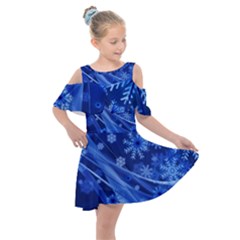 Christmas-card-greeting-card-star Kids  Shoulder Cutout Chiffon Dress by Grandong