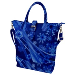 Christmas-card-greeting-card-star Buckle Top Tote Bag by Grandong