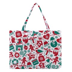 Background Vector Texture Christmas Winter Pattern Seamless Medium Tote Bag by Grandong