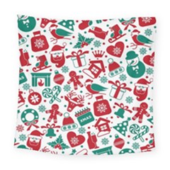 Background Vector Texture Christmas Winter Pattern Seamless Square Tapestry (large) by Grandong