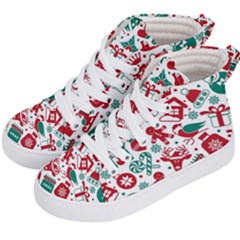 Background Vector Texture Christmas Winter Pattern Seamless Kids  Hi-top Skate Sneakers by Grandong