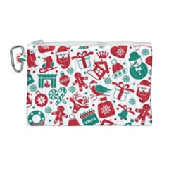 Background Vector Texture Christmas Winter Pattern Seamless Canvas Cosmetic Bag (large) by Grandong