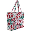 Background Vector Texture Christmas Winter Pattern Seamless Zip Up Canvas Bag View2