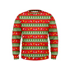 Christmas-papers-red-and-green Kids  Sweatshirt by Grandong