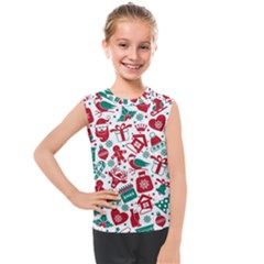 Background Vector Texture Christmas Winter Pattern Seamless Kids  Mesh Tank Top by Grandong