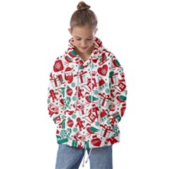 Background Vector Texture Christmas Winter Pattern Seamless Kids  Oversized Hoodie by Grandong