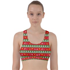 Christmas-papers-red-and-green Back Weave Sports Bra by Grandong