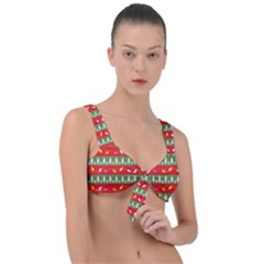 Christmas-papers-red-and-green Front Tie Bikini Top by Grandong