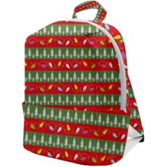 Christmas-papers-red-and-green Zip Up Backpack by Grandong