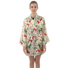 Christmas-paper-scrapbooking-- Long Sleeve Satin Kimono by Grandong