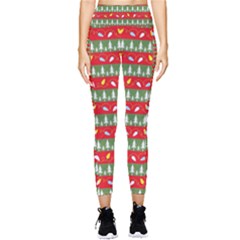 Christmas-papers-red-and-green Pocket Leggings  by Grandong