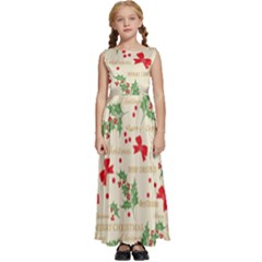 Christmas-paper-scrapbooking-- Kids  Satin Sleeveless Maxi Dress by Grandong