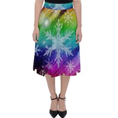 Christmas-snowflake-background Classic Midi Skirt