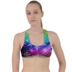 Christmas-snowflake-background Criss Cross Racerback Sports Bra by Grandong