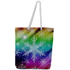 Christmas-snowflake-background Full Print Rope Handle Tote (large) by Grandong