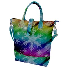 Christmas-snowflake-background Buckle Top Tote Bag by Grandong