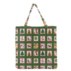 Christmas-paper-christmas-pattern Grocery Tote Bag by Grandong