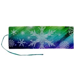 Christmas-snowflake-background Roll Up Canvas Pencil Holder (m) by Grandong