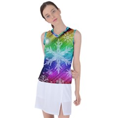 Christmas-snowflake-background Women s Sleeveless Sports Top by Grandong