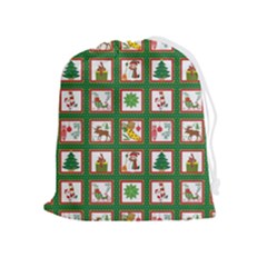 Christmas-paper-christmas-pattern Drawstring Pouch (xl) by Grandong