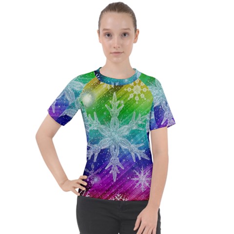 Christmas-snowflake-background Women s Sport Raglan T-shirt by Grandong