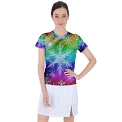 Christmas-snowflake-background Women s Sports Top by Grandong