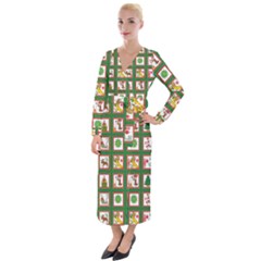 Christmas-paper-christmas-pattern Velvet Maxi Wrap Dress by Grandong