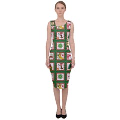 Christmas-paper-christmas-pattern Sleeveless Pencil Dress by Grandong