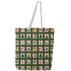 Christmas-paper-christmas-pattern Full Print Rope Handle Tote (large) by Grandong