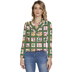 Christmas-paper-christmas-pattern Women s Long Sleeve Revers Collar Cropped Jacket by Grandong