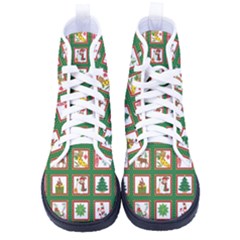 Christmas-paper-christmas-pattern Women s High-top Canvas Sneakers by Grandong