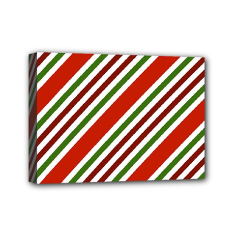 Christmas-color-stripes Mini Canvas 7  X 5  (stretched) by Grandong