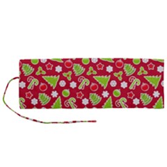 Christmas-paper-scrapbooking-pattern Roll Up Canvas Pencil Holder (m) by Grandong