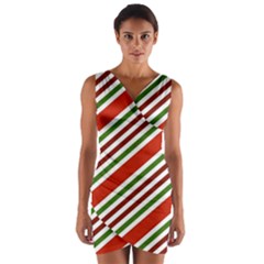 Christmas-color-stripes Wrap Front Bodycon Dress by Grandong