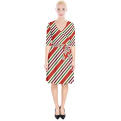 Christmas-color-stripes Wrap Up Cocktail Dress by Grandong