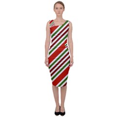 Christmas-color-stripes Sleeveless Pencil Dress by Grandong