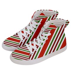 Christmas-color-stripes Women s Hi-top Skate Sneakers by Grandong