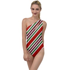 Christmas-color-stripes To One Side Swimsuit by Grandong